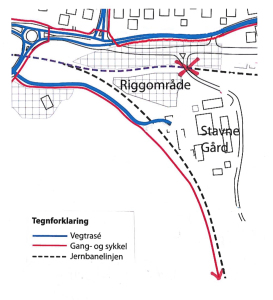 Ny adkomst til Stavneplatået fra sør Kartbilde