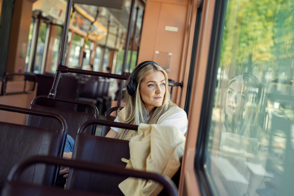 Sitter på trikken